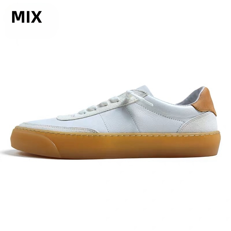 设计师款简约百搭真皮小白鞋低帮平底潮流休闲板鞋