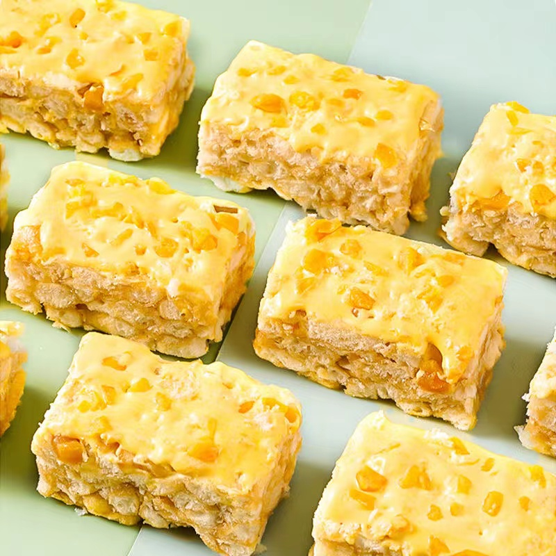 网红爆款榴芒奶盖沙琪玛软糯清甜松软浓郁美味早餐牛乳糕点心零食