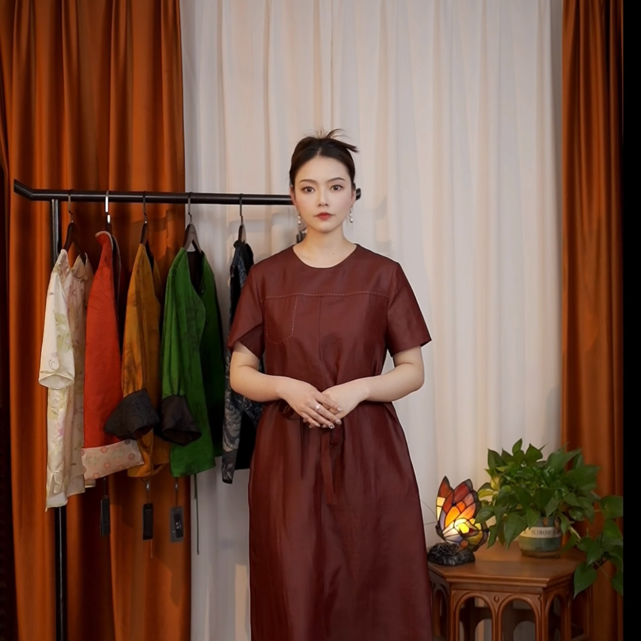 【东方婵韵】新中式国风红云纱女神连衣裙  DFCY238162