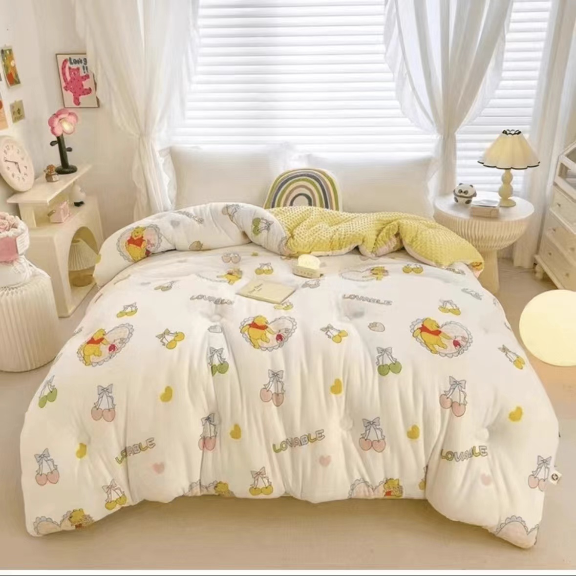 【维尼小熊】母婴A类200*230保暖舒适亲肤柔软过冬加厚透气豆豆被子