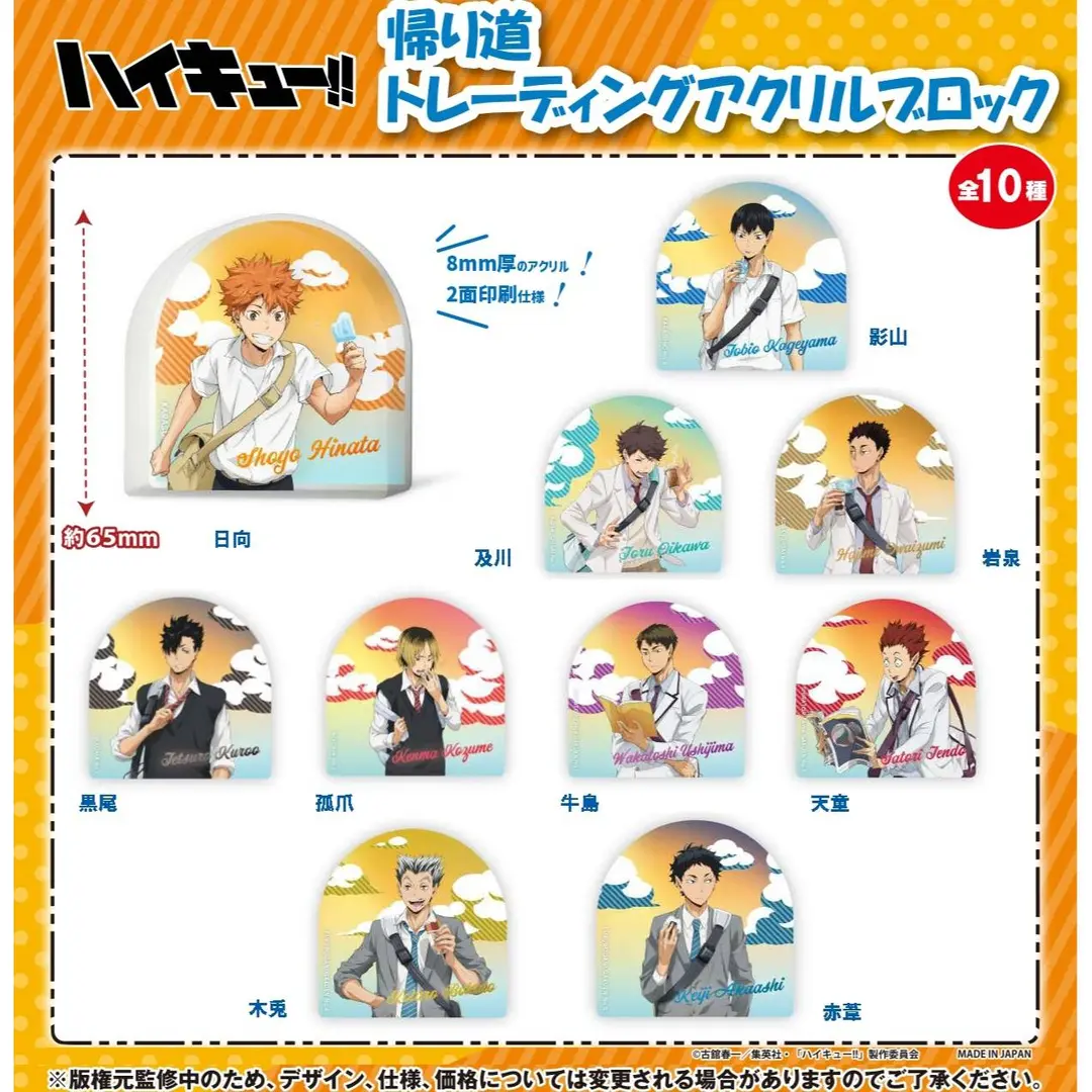 【日谷】排球少年 下校亚克力砖（盲盒代拆）