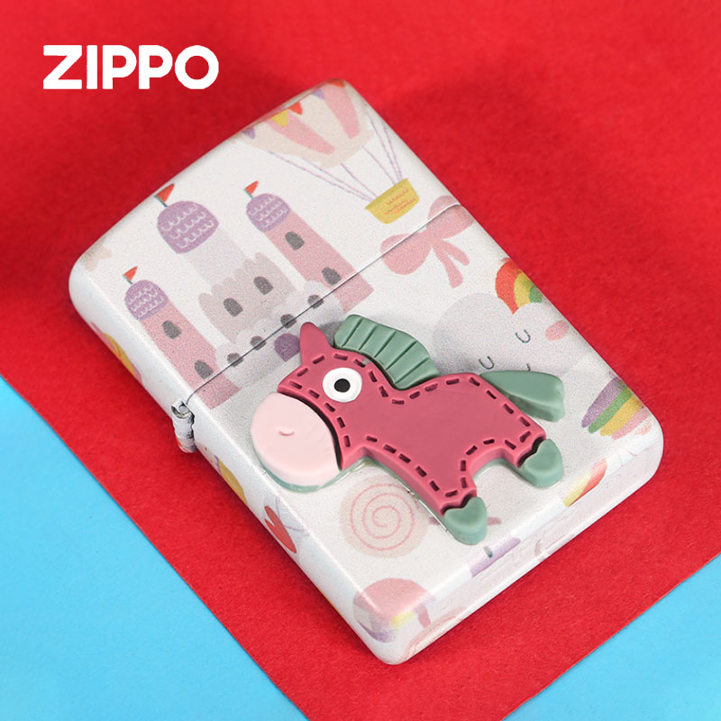 zippo打火机 梦幻城堡彩印送男士网红可爱防风卡通原装DYX1H1