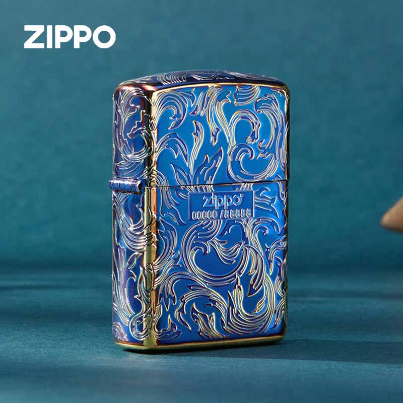 ZIPPO打火机 唐草熏金色限量款防风打火机高端送礼原装个性TCH1X1