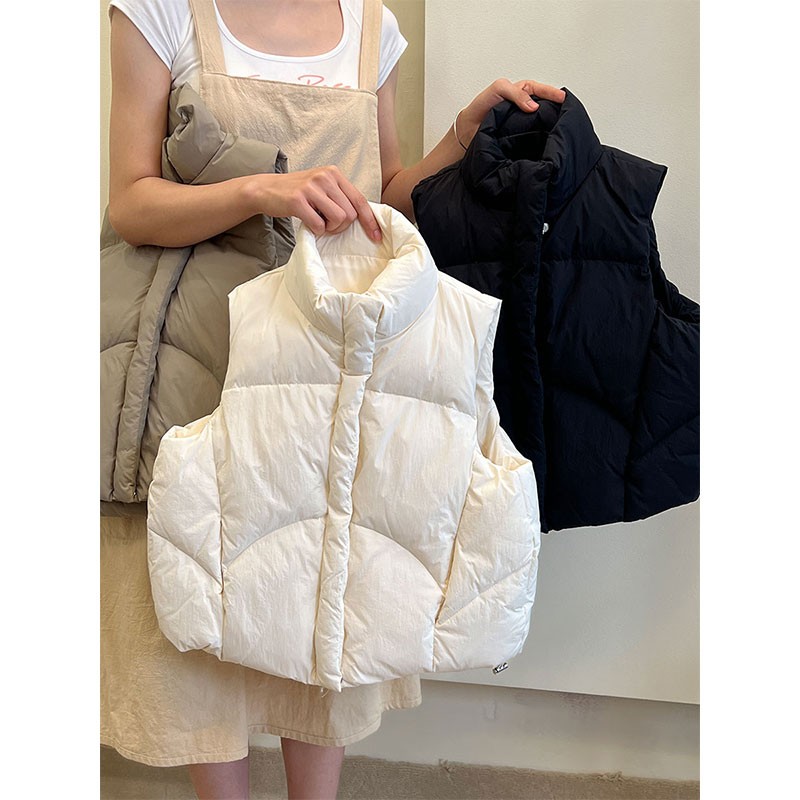 儿童羽绒马甲轻薄背心2024新款男女冬装外套洋气外穿潮牌大童衣服