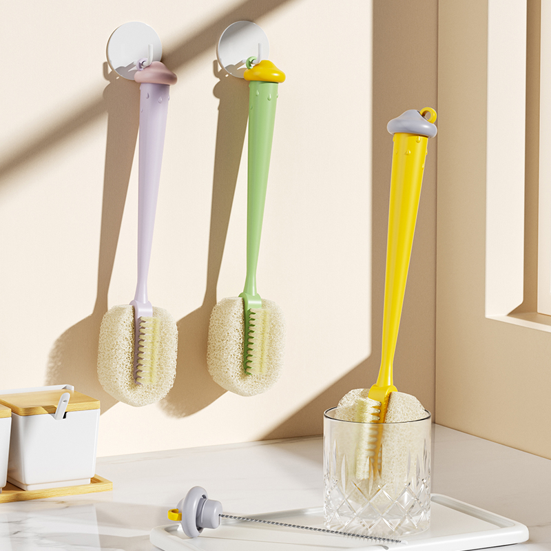 多功能长柄杯刷便携式奶瓶刷清洁刷保温杯长柄刷子专用清洁海绵刷