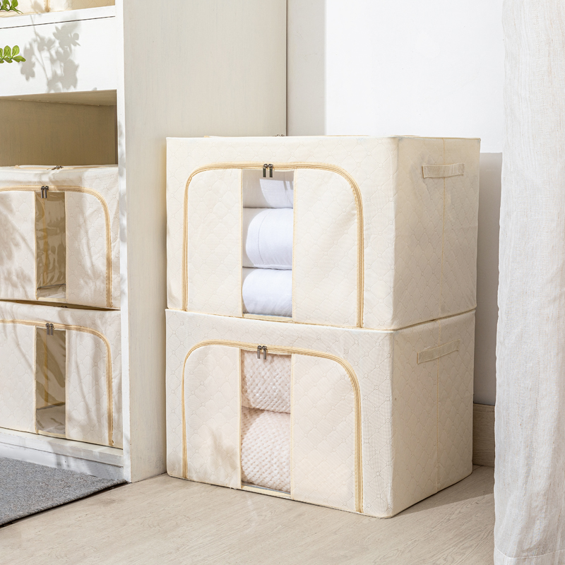 折叠钢架收纳箱衣橱衣物衣柜储物箱布艺百收纳箱衣服棉被收纳整理