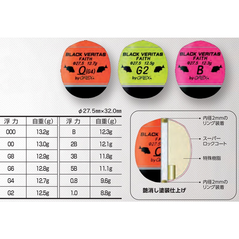 1格瑞克斯GREX+阿波FAITH  BLACK VERITAS矶钓海钓浮波浮漂日本产