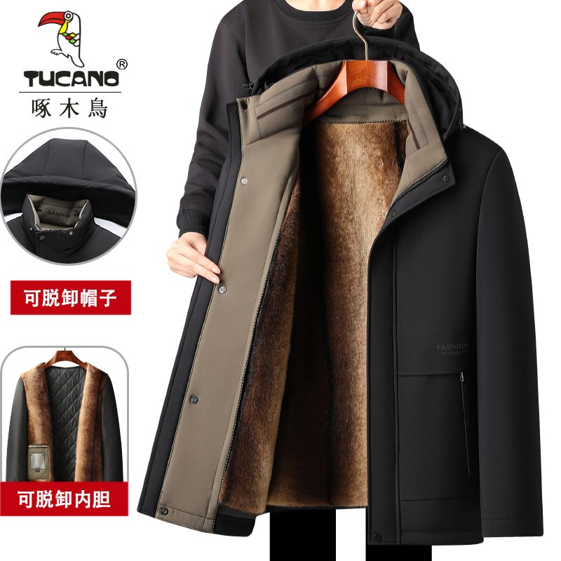 【零 下30 可脱卸】爸爸装冬季棉衣加绒加厚外套中老年男装保暖棉服