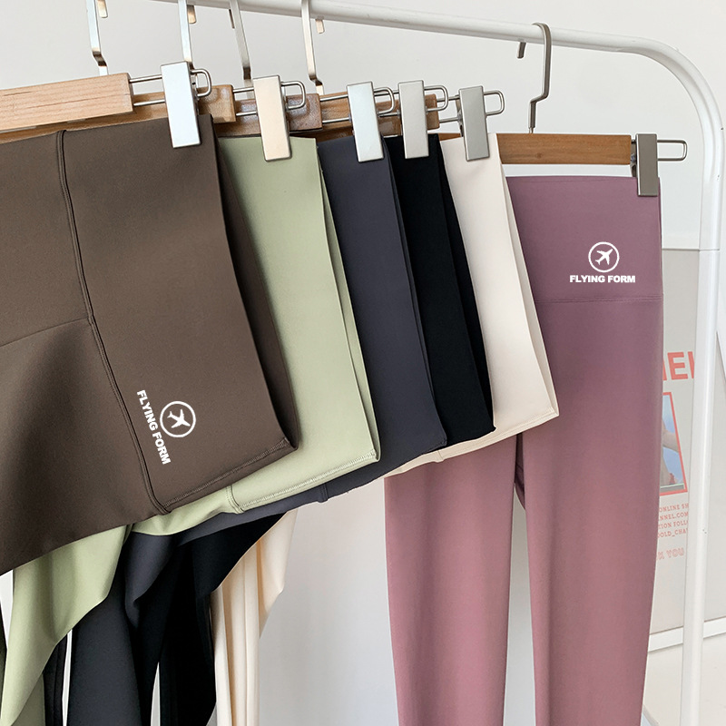 鲨鱼裤女外穿秋冬新款紧身高腰收腹提臀飞行裤咖色瑜伽健美打底裤