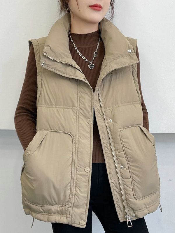 高档羽绒羽绒马甲女2023秋冬季新款洋气减龄宽松显瘦遮肉坎肩