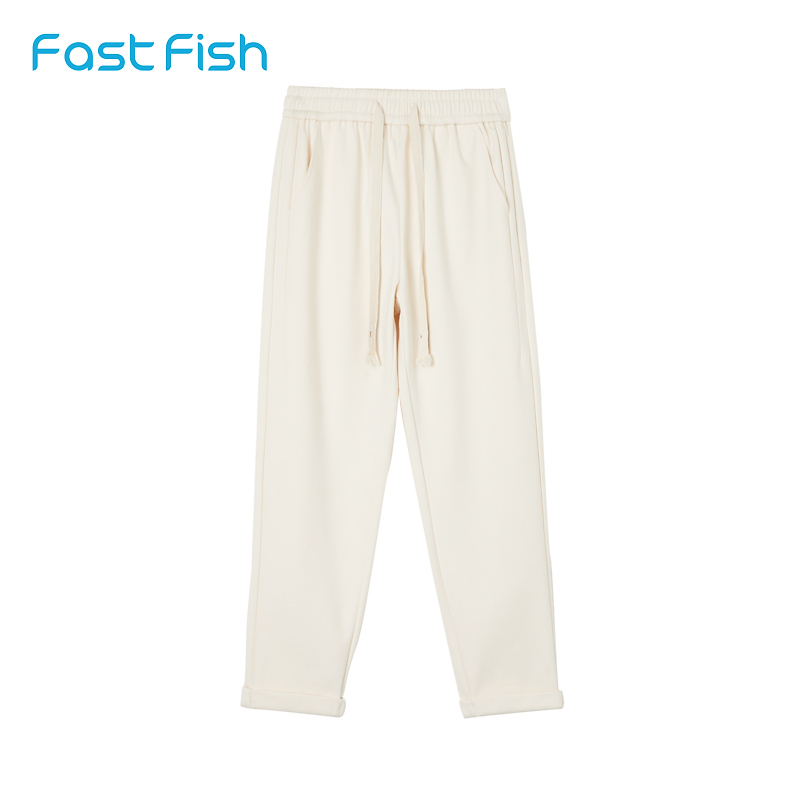 快鱼2023冬女新仿羊绒休闲裤显高保暖遮胯松紧腰平角长裤13K5260