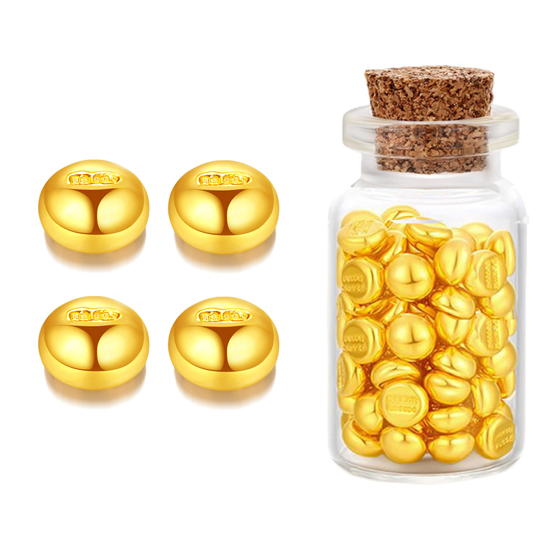 1g足金9999小金豆攒金豆福运金豆豆黄金投资金条金块攒钱收藏送礼