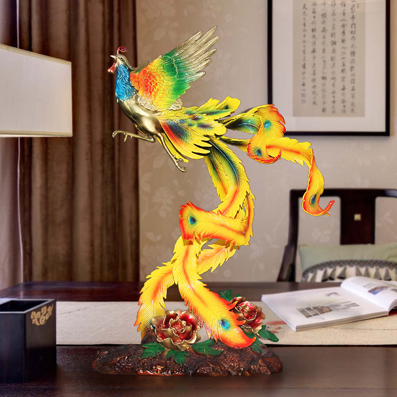 005凤凰摆件 家居办公室创意纯铜装饰品