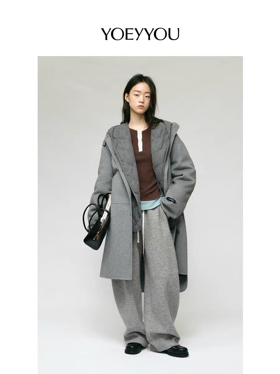 YOEYYOU 独立设计师品牌 24冬新品休闲连帽毛呢大衣