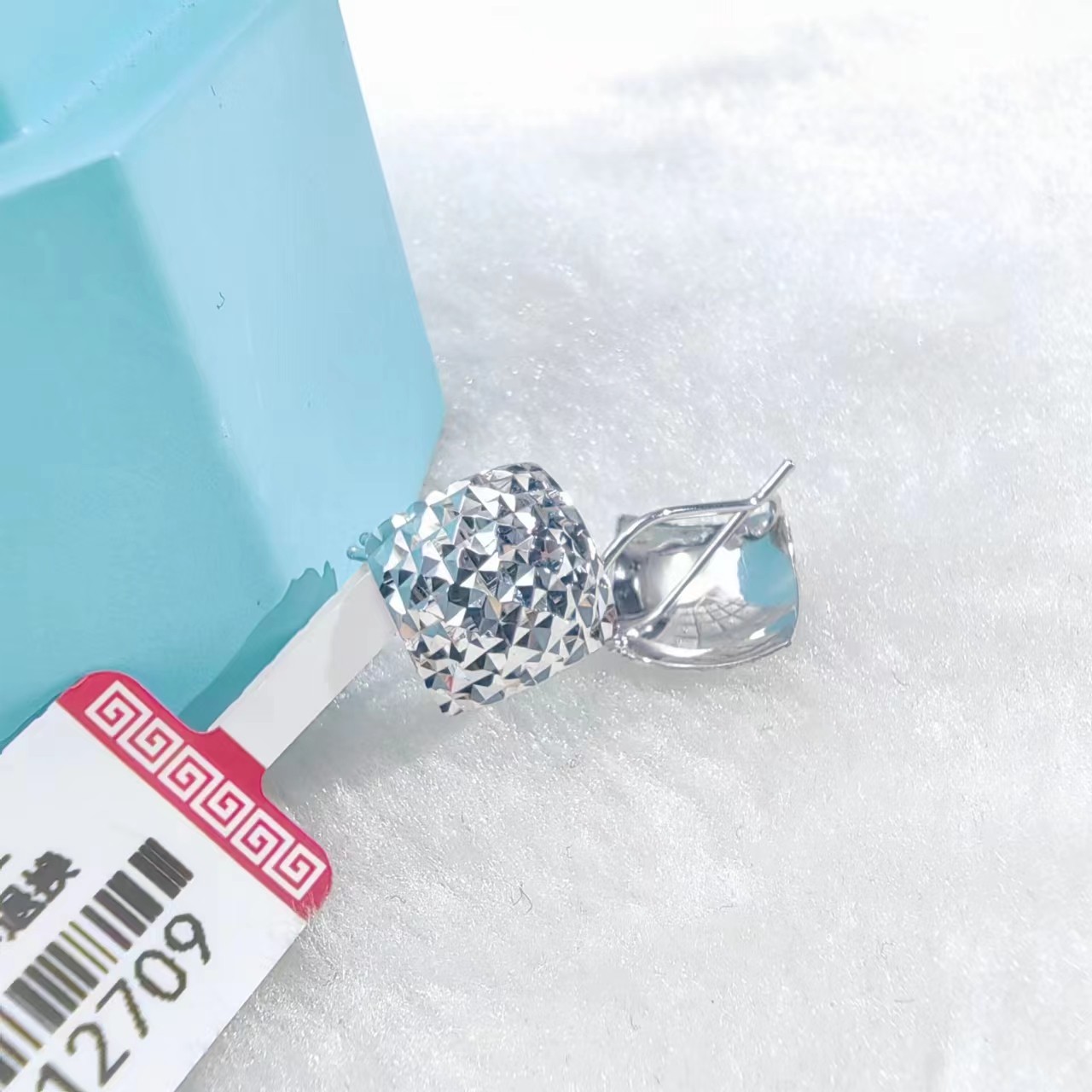 PT950铂金耳饰 菱形满天星铂金耳包 时尚百搭 简约气质精致