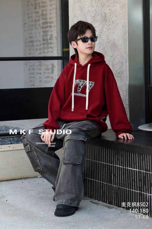 079 直播链接      韩版休闲宽松款卫衣   青少年 加绒 帽衫卫衣