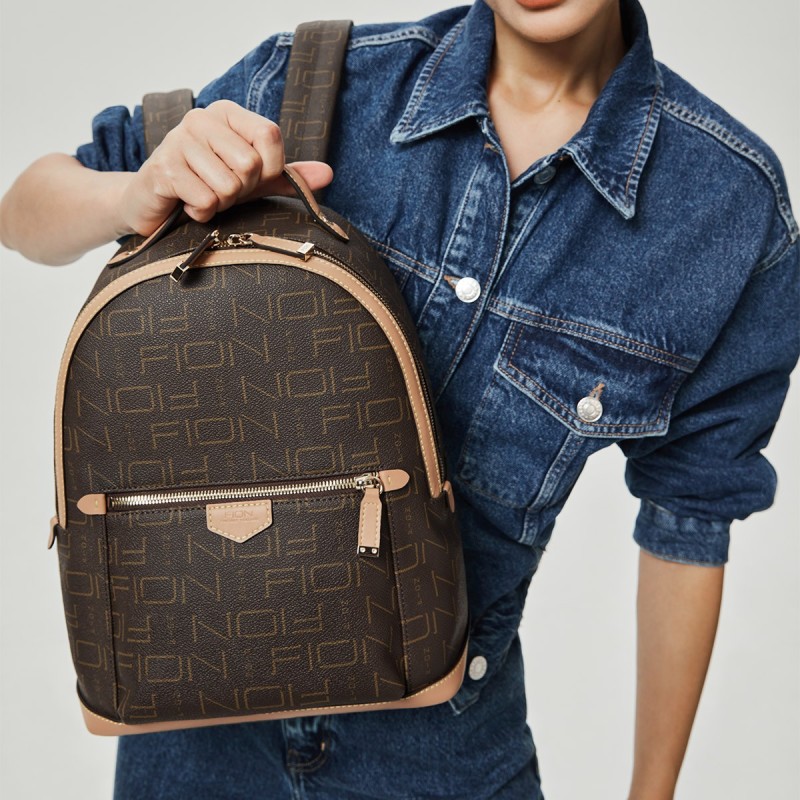 CQ菲安妮双肩背包2022新款复古简约时尚高级轻奢包包FAAFJGC049