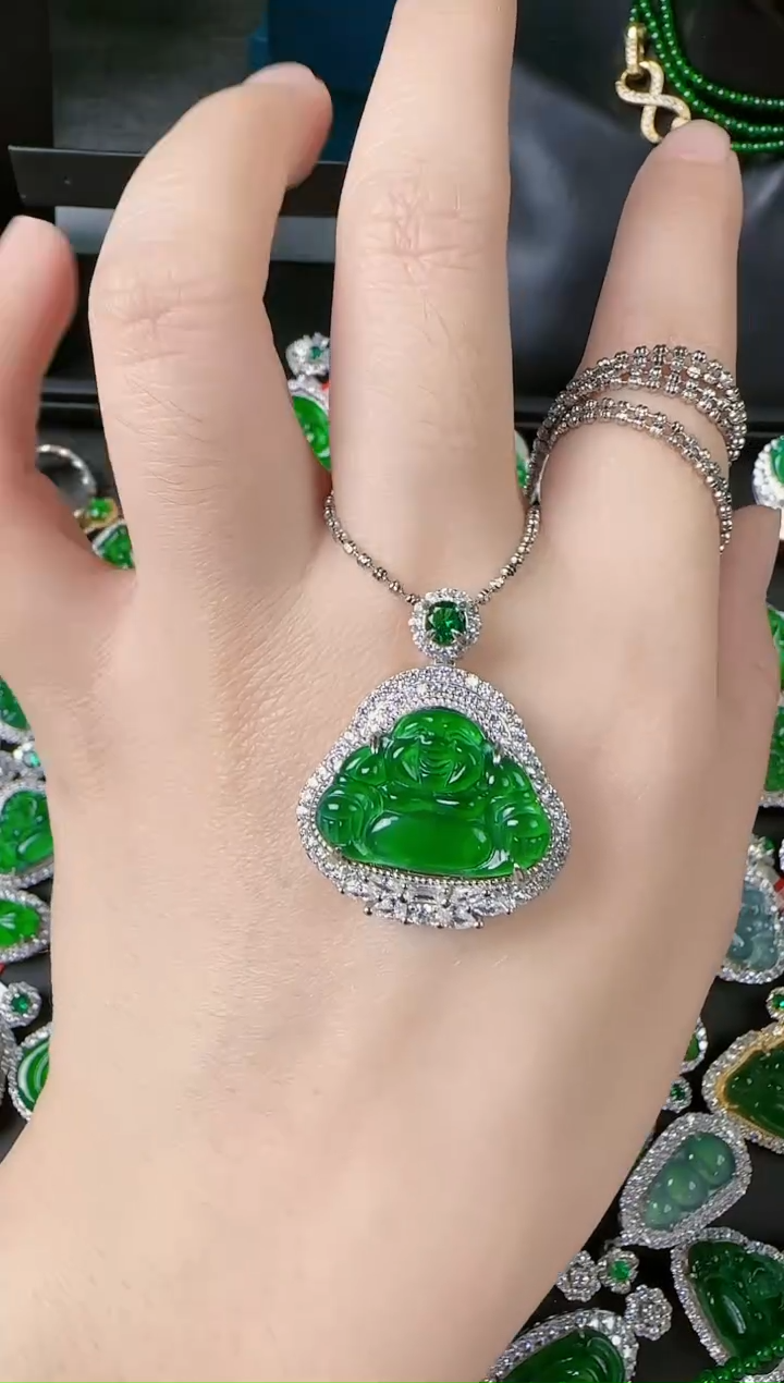 【闪购商品】翡翠吊坠(不含链)银S925镶嵌如意吊坠