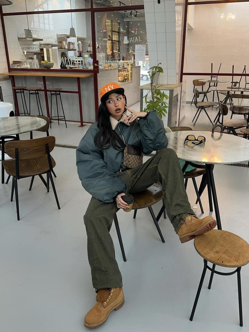 翻领面包服棉衣女冬季复古宽松加厚外套