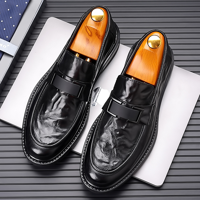 2025皮鞋男士黑色商务正装春季透气英伦休闲结婚新郎西装鞋2212-1