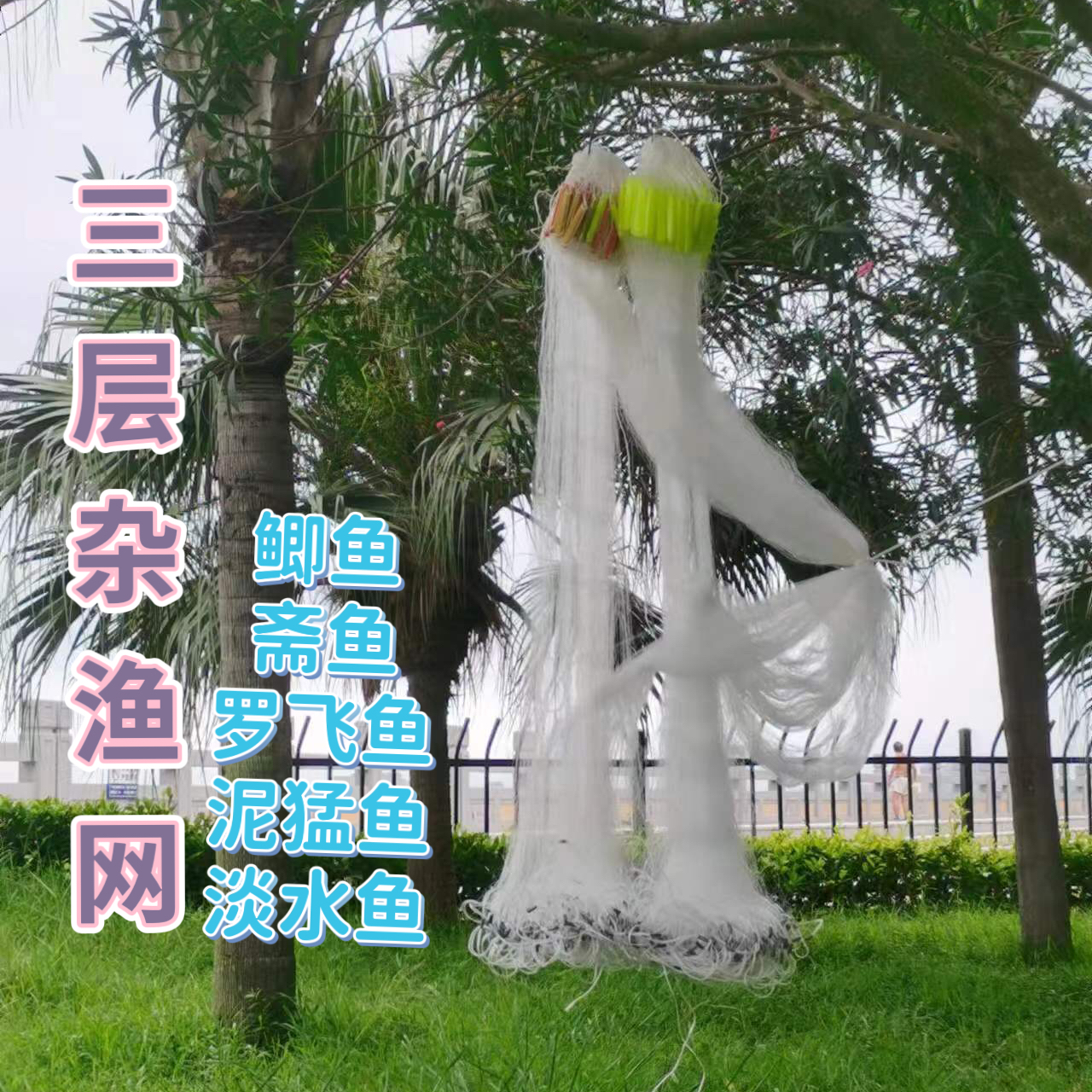 （13）三层杂渔网（抓什么鱼都可）捕鱼小型方便下水网眼发货