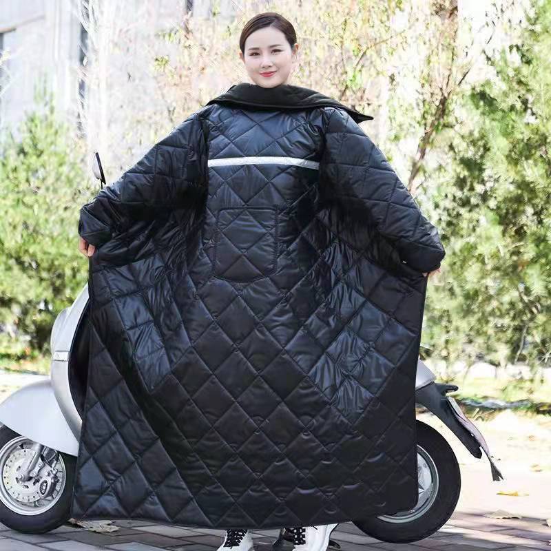 电动车挡风衣冬季女骑车加厚加绒挡风被电车小型挡风被防水防风罩