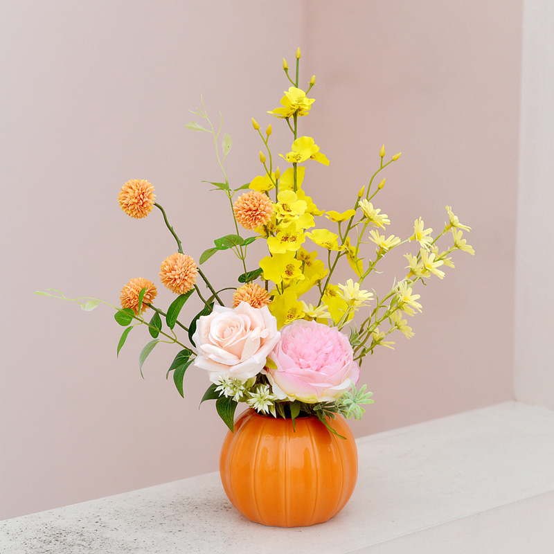 《流彩》原创插花艺假花仿真花客厅摆设餐桌装饰绢花室内花插花手工