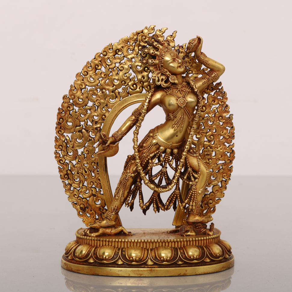 紫铜鎏金那洛空行母佛像摆件吉祥如意家居摆件