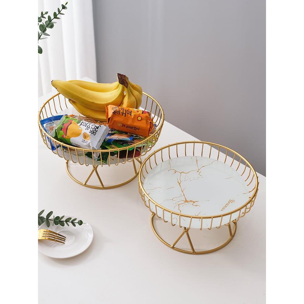 欧式轻奢陶瓷水果盘水果盘客厅上档次托盘ins风高颜值甜品架点心