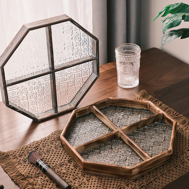 方形干果盘子订婚结婚分隔零食收纳盒糖果盒喜糖礼盒红木喜庆中式