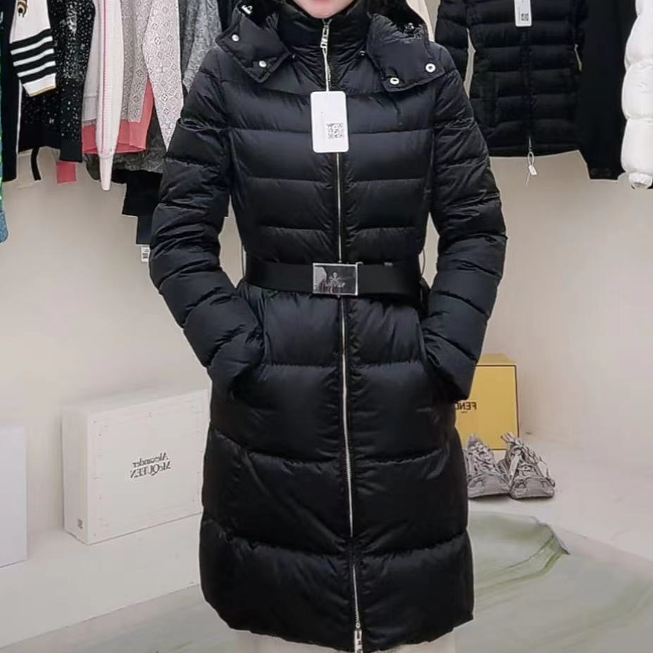 全新未使用 Prada/普拉达 长袖长款鹅绒服 黑色/38