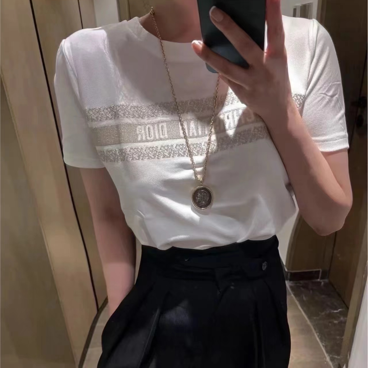 未使用 DIOR/迪奥 Dior 圆领短袖T 白色/M