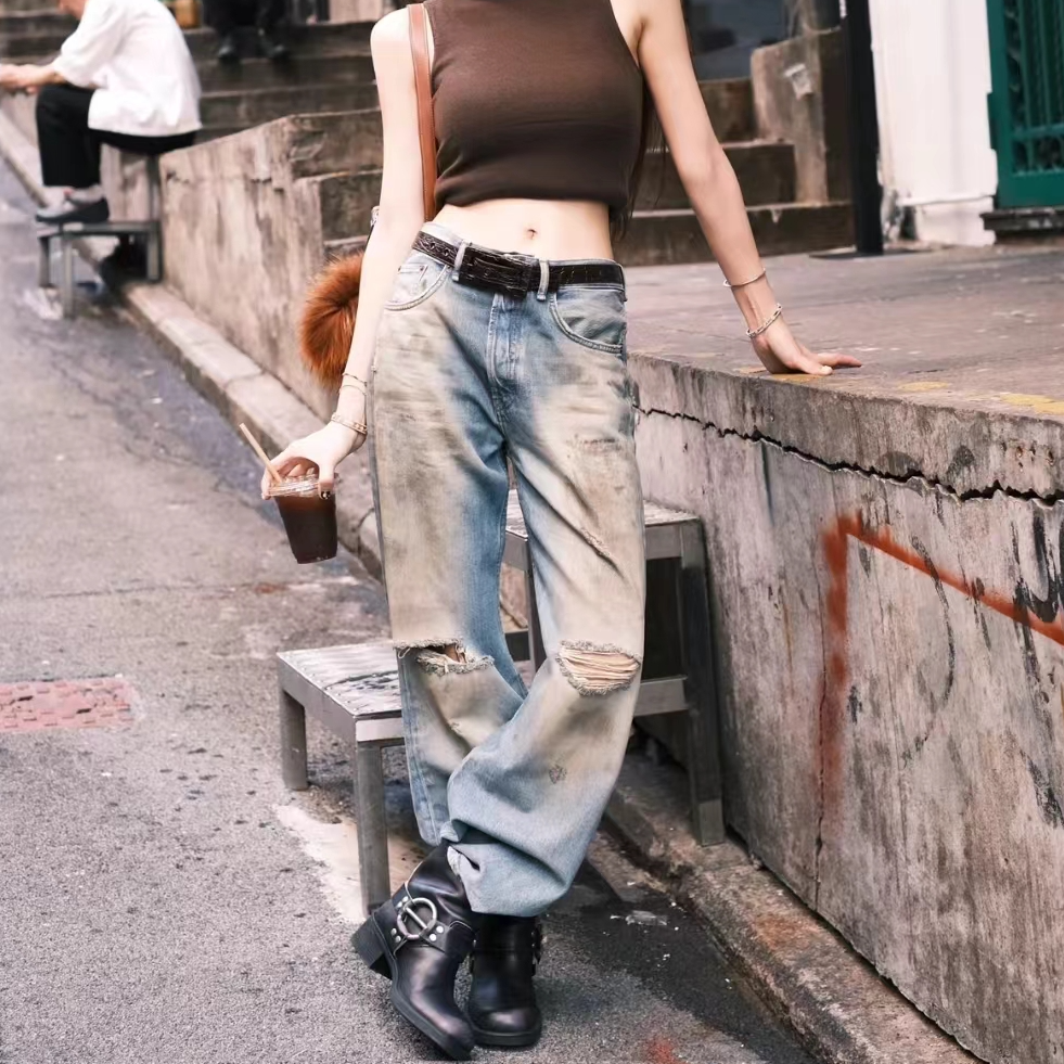 全新未使用 Acne studio 仿旧牛仔长裤/24-28码