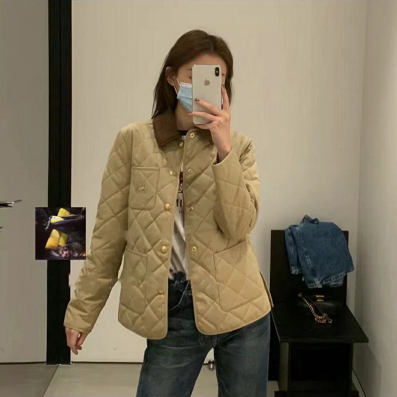 未使用 Celine/思琳 马车刺绣长袖纽扣翻领外套/34/36码