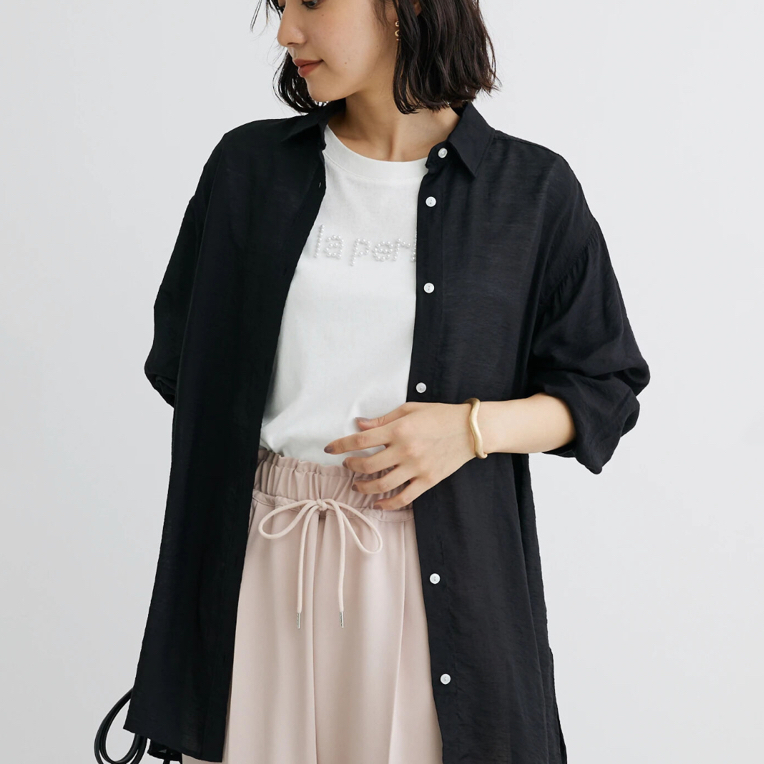 日单衬衫春秋外套衣服长袖休闲百搭黑色衬衣时尚女士夏季春夏薄款