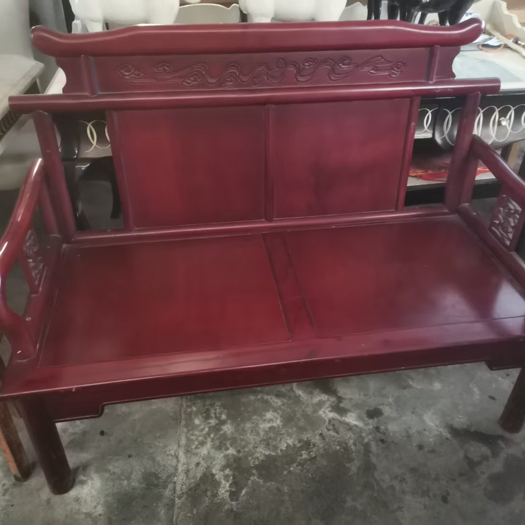 中式雕花两人位沙发