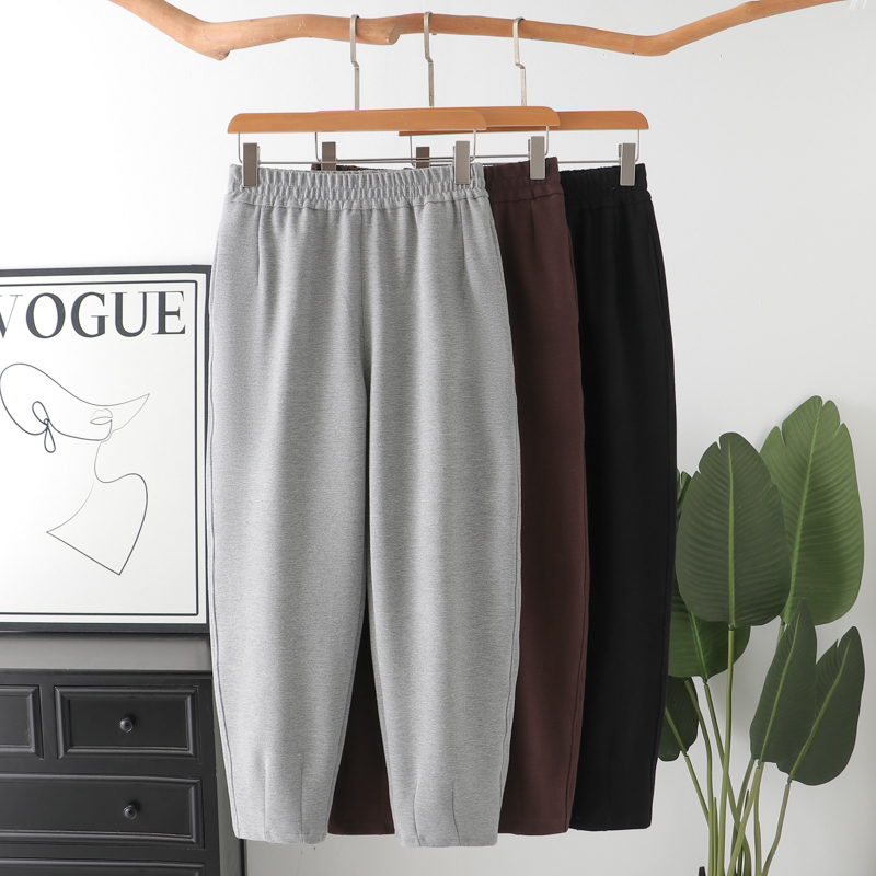 大码女装胖m200斤显瘦休闲裤2025春秋新款松紧腰弹力哈伦裤卫裤潮