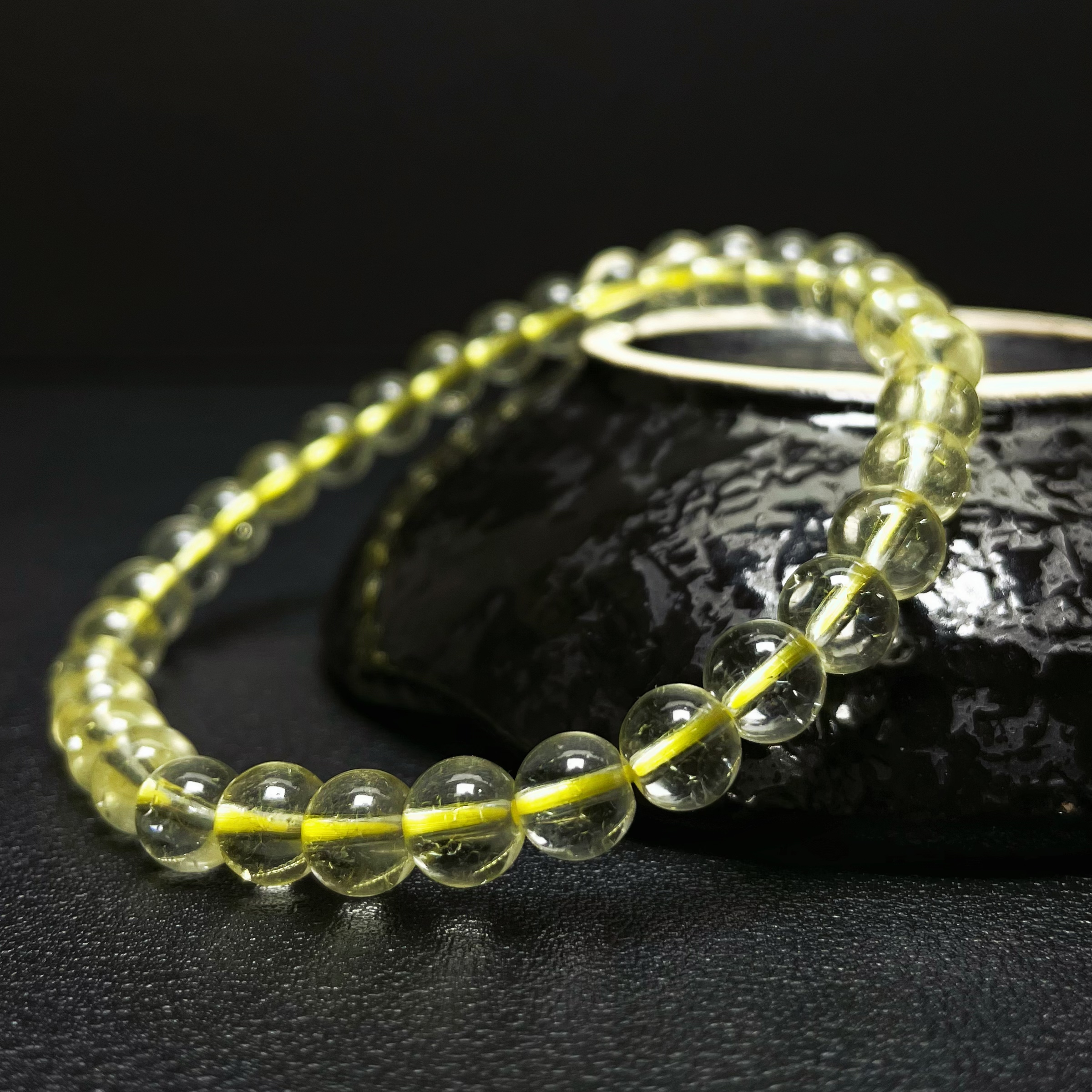 开播福利~【佰翡珠宝】天然 黄水晶 单圈 手串 6MM 圆珠 素串 女   