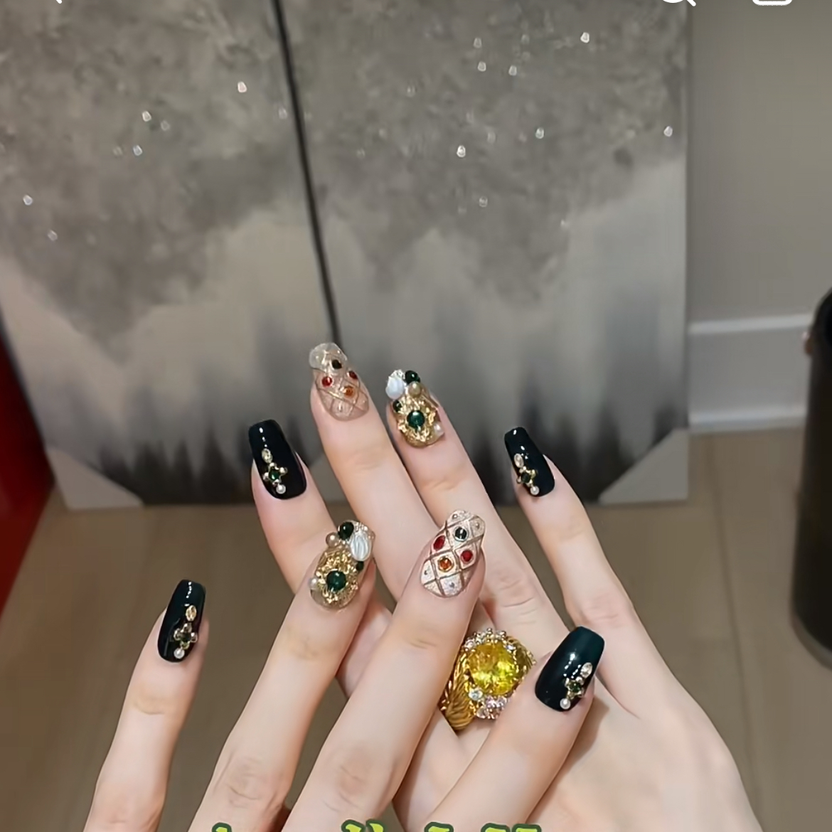 【墨玉】纯手工高定款国风复古穿戴甲