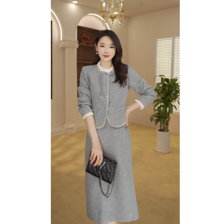 高级时尚气质高端两件套2025秋季新款修身修身洋气套装女
