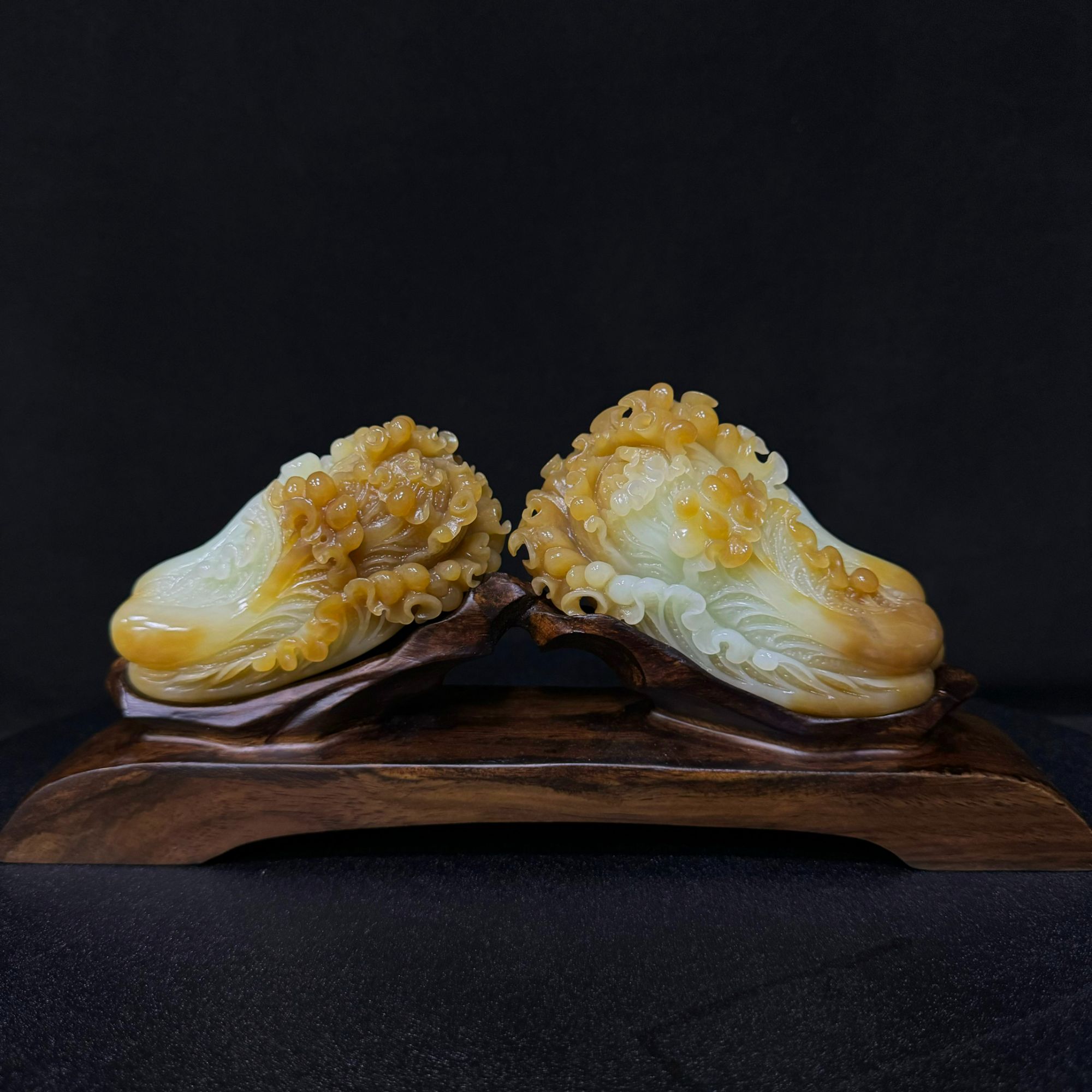 百财聚来（两件套） 和田玉摆件