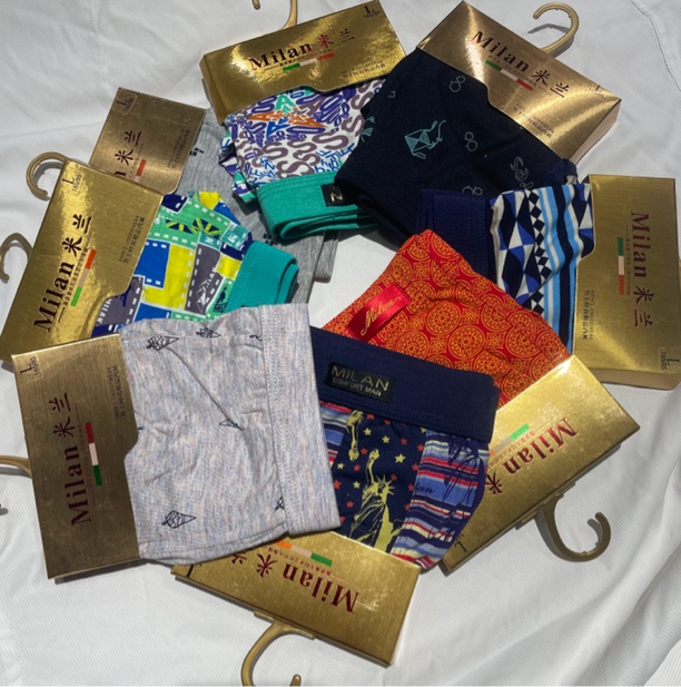 男士再生纤维平角四角短裤男式（4条装）