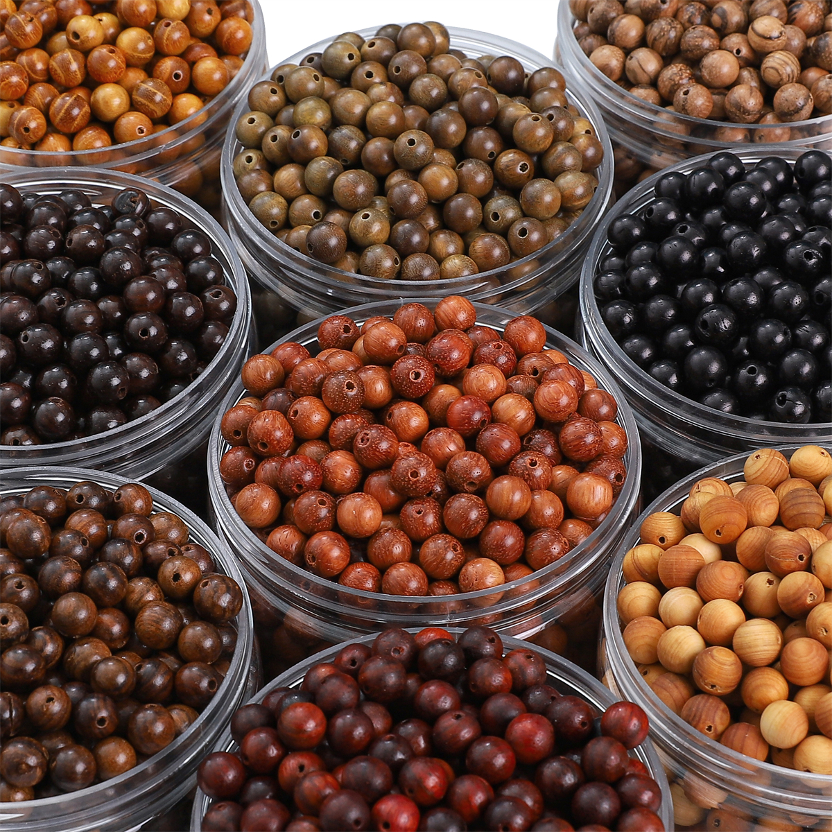 木制圆珠黑花梨绿檀黑檀散珠 diy手工制作串珠手链佛珠饰品材料