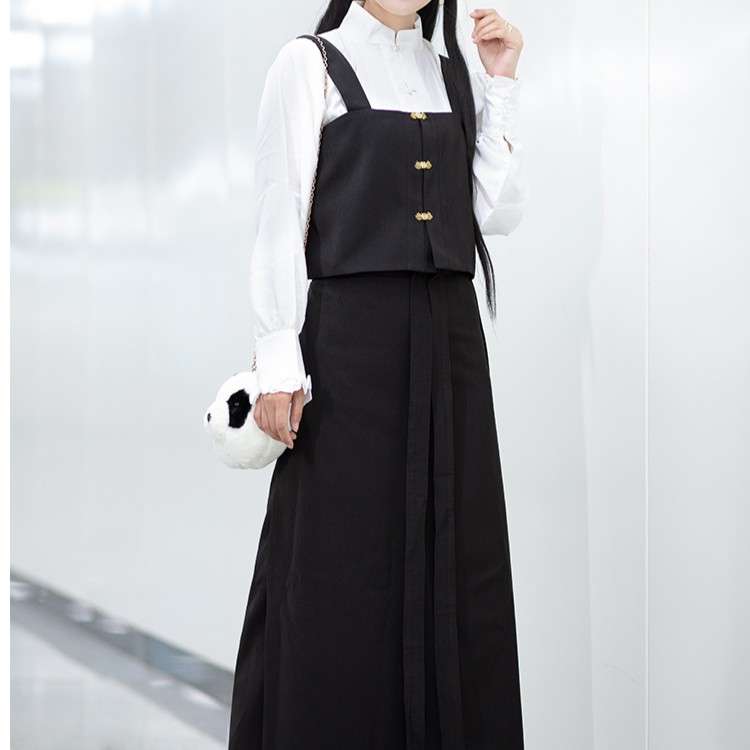 赭颜烛颜汉服朝九晚五改良主腰旋裙学院风工装套装气质日常秋冬