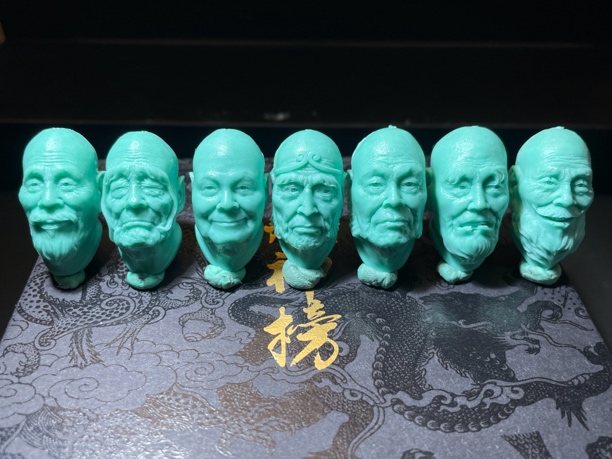 三疯七星罗汉雕刻模型