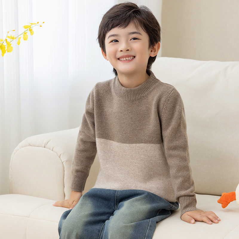 儿童羊毛衫秋冬毛衣男童针织衫套头童装打底衫加厚半高领大童