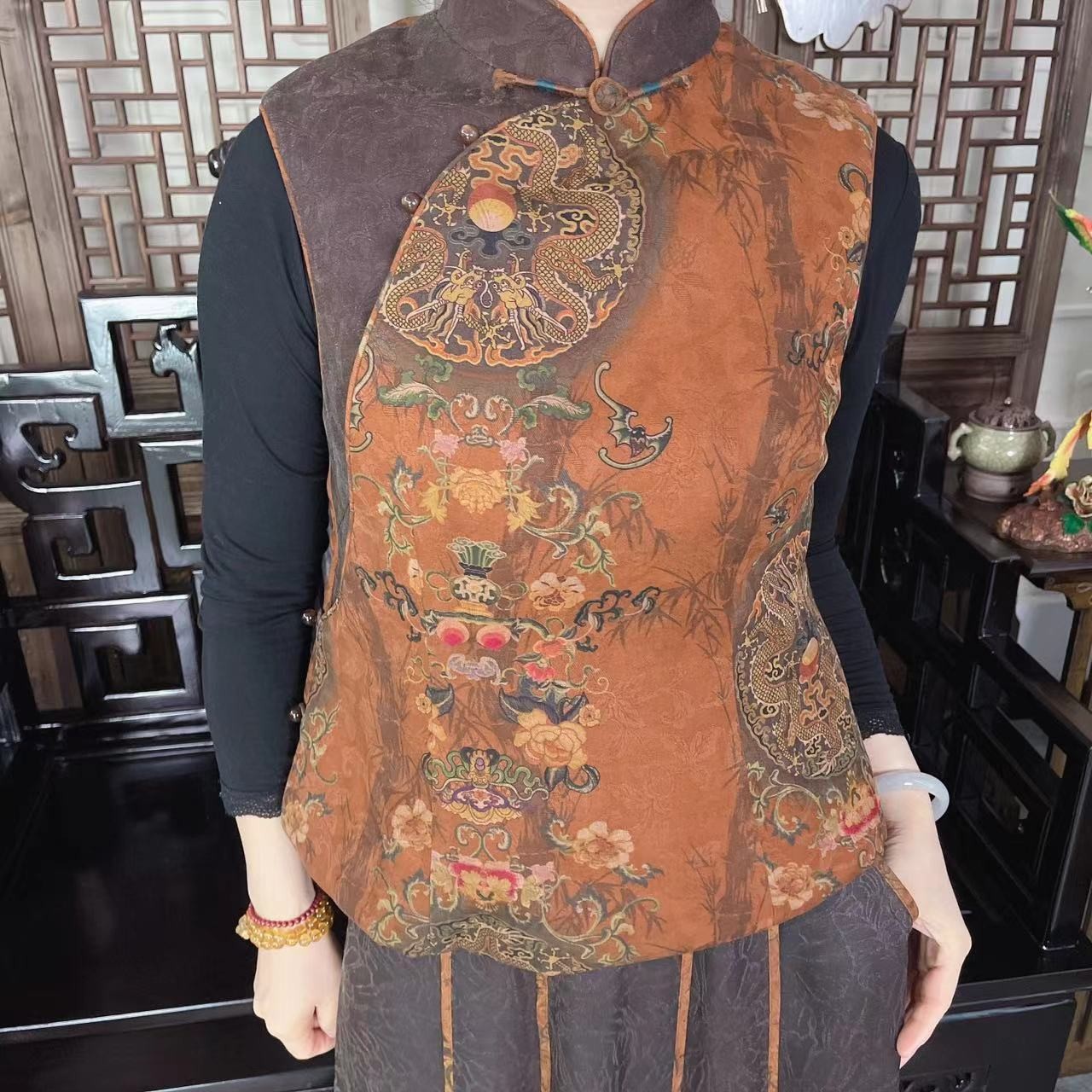 【时韵背心马甲】秋冬款百搭复古背心马甲G394285MB