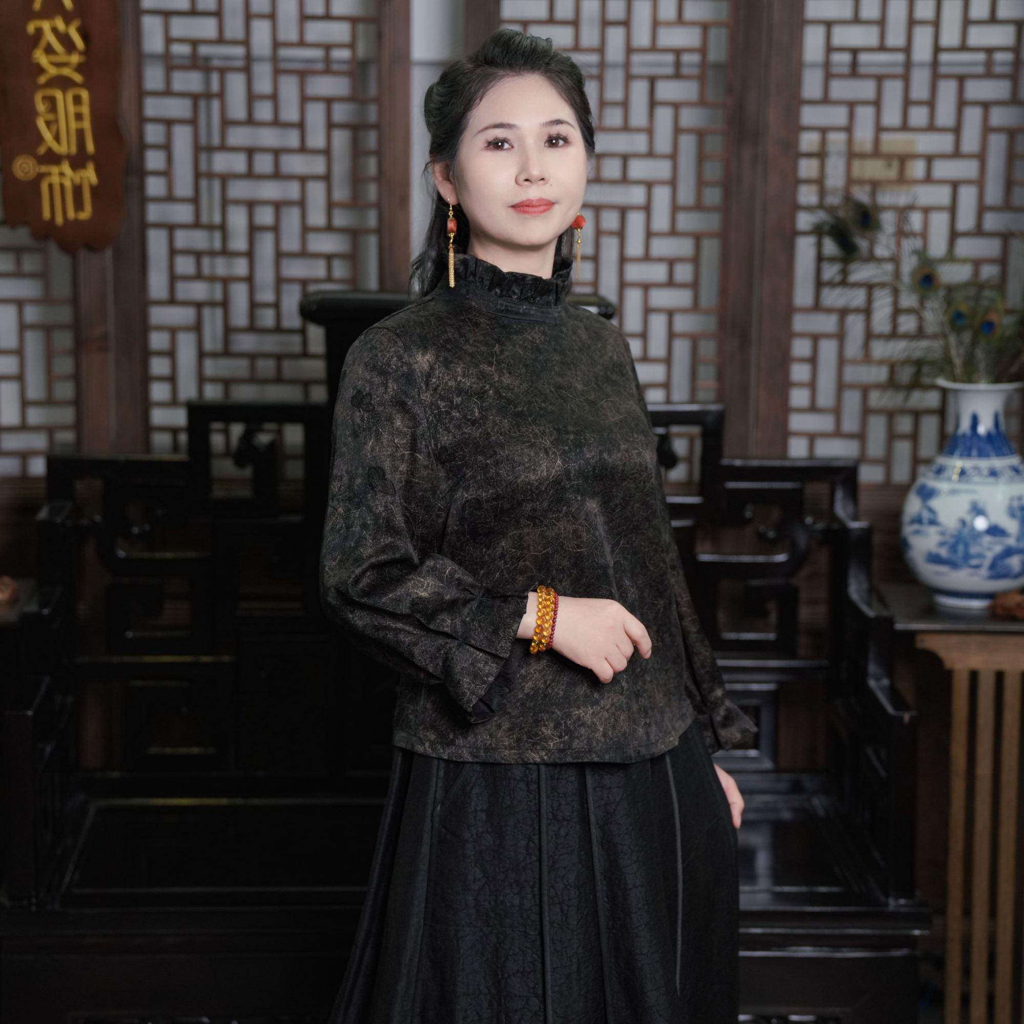 【恬静】新中式立领上衣 G565428-2 