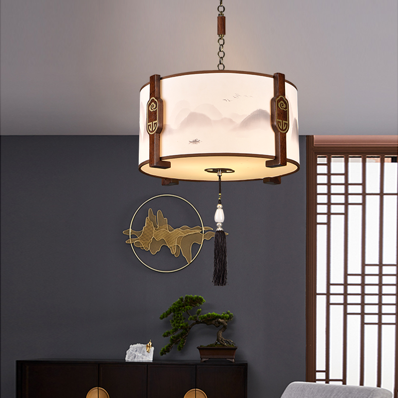 高端大气新中式餐厅走廊禅意风吊灯中楼别墅客厅主灯餐厅吊灯书房