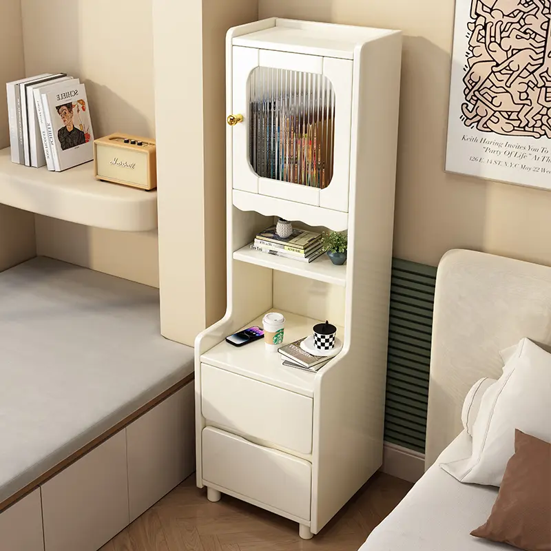 床头柜全实木简约现代家用加高卧室边角柜收纳柜储物置物柜超窄